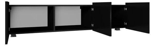 TV stolík 150 cm CHEMUNG - čierny / lesklý čierny