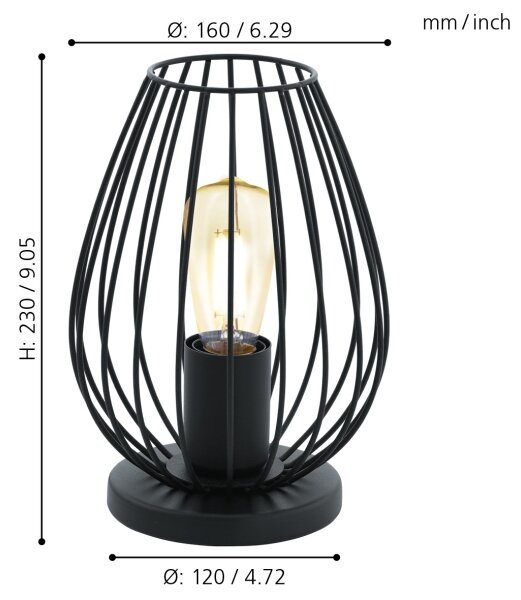Eglo 49481 - Stolná lampa NEWTOWN 1xE27/60W/230V