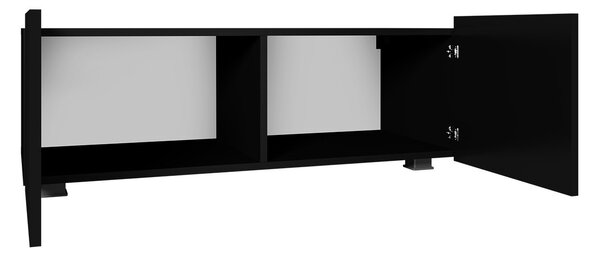 TV stolík 100 cm CHEMUNG - čierny / lesklý čierny