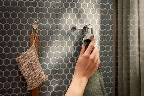Hansgrohe AddStoris S - Dvojitý háčik na uterák, chróm 41785000