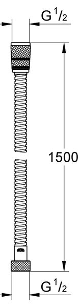 GROHE VitalioFlex Metal - Kovová sprchová hadica 1500 mm, chróm 22101000