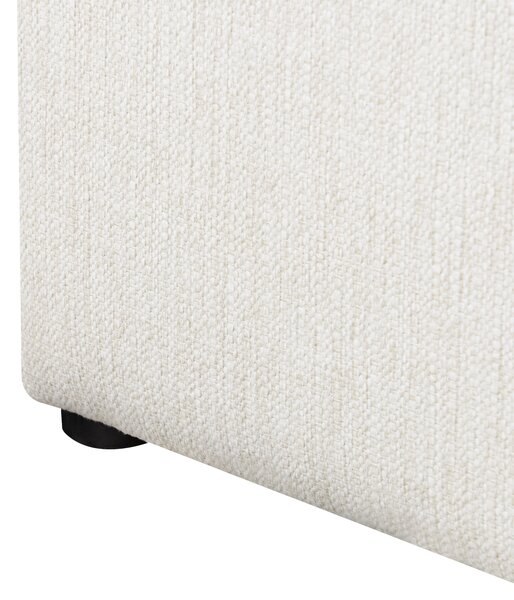 Posteľ krémová biela látkové čalúnenie polyester 180 x 200 cm s čelom a úložným priestorom moderný štýl spálňa