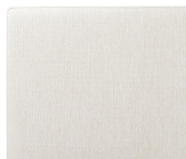 Posteľ krémová biela látkové čalúnenie polyester 180 x 200 cm s čelom a úložným priestorom moderný štýl spálňa
