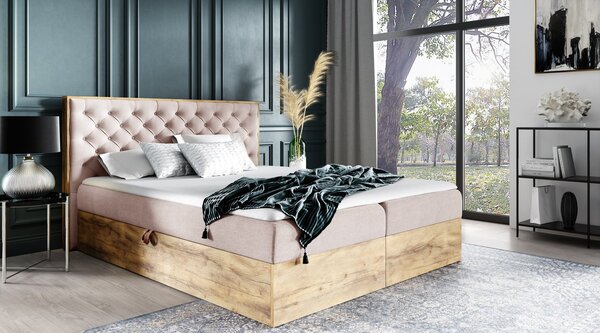 Boxspringová posteľ CHANTELLE 3 - 120x200, ružová + topper ZDARMA