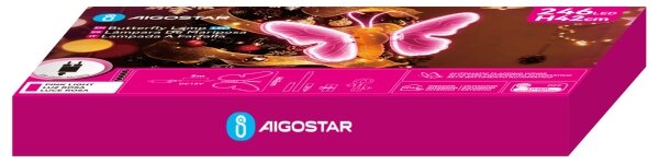 Aigostar - LED vonkajšia vianočná dekorácia 234xLED IP44 ružový motýľ