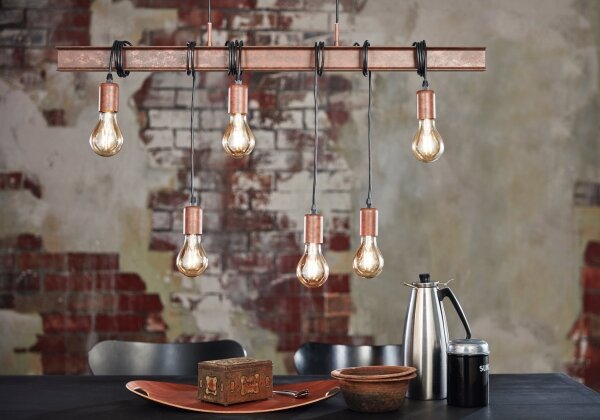 Eglo 49859 - Luster na lanku TOWNSHEND 4 6xE27/60W/230V