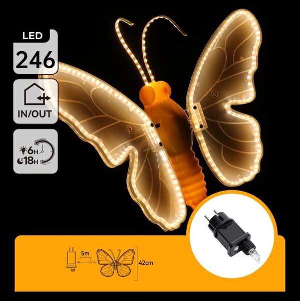 Aigostar - LED Vonkajšia vianočná dekorácia 234xLED IP44 teplá biela motýľ