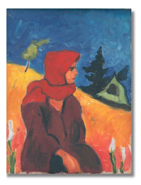 Obraz Zolo Palugyay - Žena s červenou šatkou - L (70x50cm) 69€