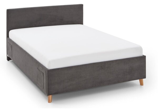 Antracitová čalúnená detská posteľ s úložným priestorom s roštom 120x200 cm Cool – Meise Möbel