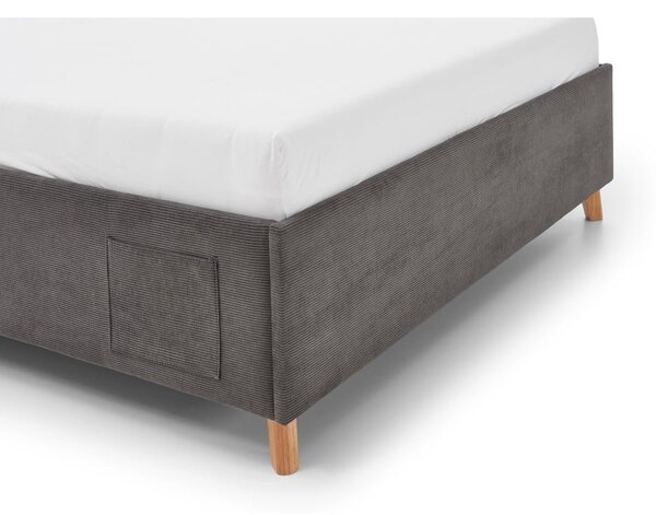 Antracitová čalúnená detská posteľ s úložným priestorom s roštom 120x200 cm Cool – Meise Möbel