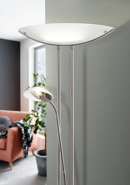 EGLO 85971 - Stmievateľná stojacia lampa BAYA 1xR7s/230W+1xG9/33W matný chróm
