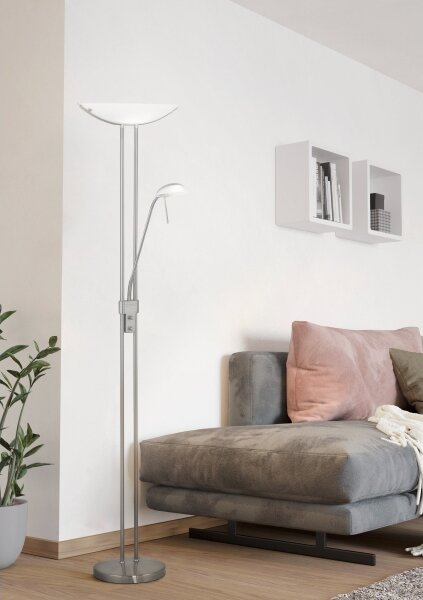 EGLO 85971 - Stmievateľná stojacia lampa BAYA 1xR7s/230W+1xG9/33W matný chróm