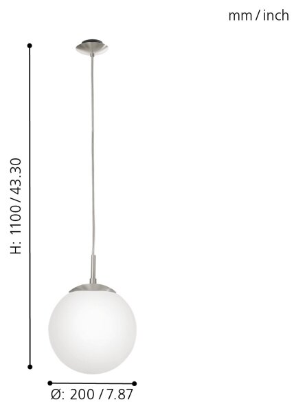 EGLO 85261 - Luster na lanku RONDO 1xE27/60W/230V pr. 20 cm