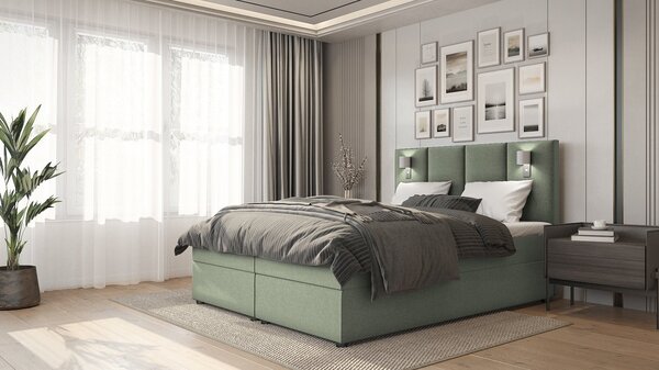 Americká posteľ ANDY - 180x200, zelená