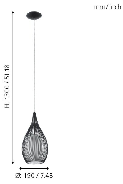 Eglo 92252 - Luster RAZONI 1xE27/60W/230V
