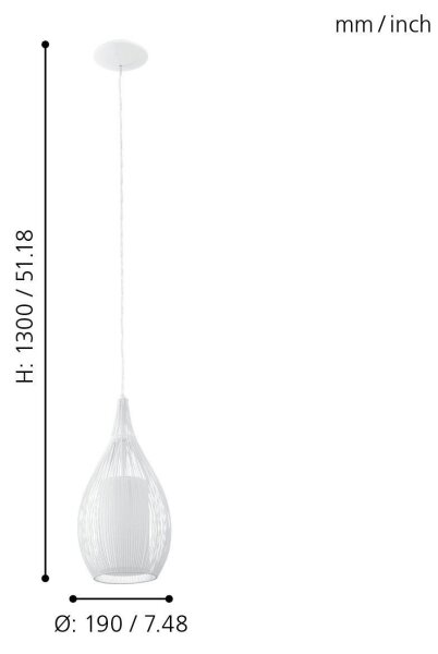 Eglo 92251 - Luster RAZONI 1xE27/60W/230V