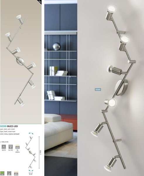 Eglo 92599 - LED bodové svietidlo BUZZ 6xGU10-LED/2,8W/230V