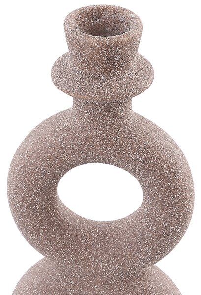Svietnik béžový porcelánový 23 cm zaoblený dizajn minimalistická boho dekorácia