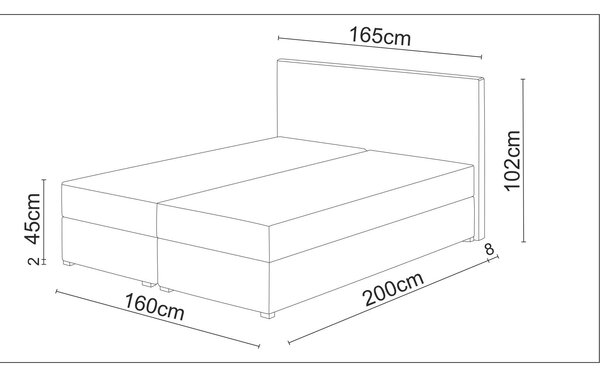 NovýNábytok.sk Manželská posteľ Boxspring 180 cm Fade 3 (sivá) (s matracom a úložným priestorom). Akcia -20%. Vlastná spoľahlivá doprava až k Vám domov. 1046514