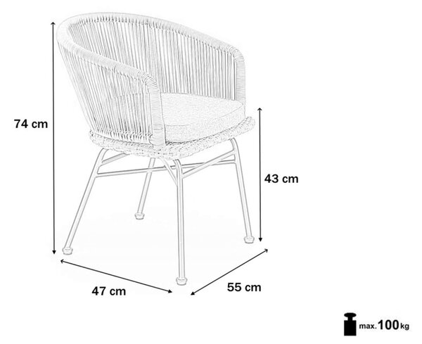 Záhradné ratanové kreslo K400