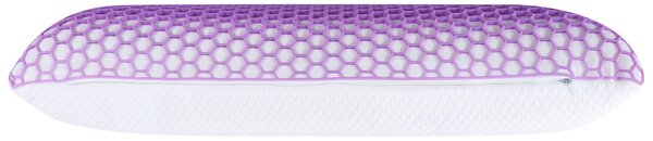 Vankúš na spanie fialový pamäťová pena TPE poťah 55 x 35 cm priedušný chladiaci ortopedický spálňa