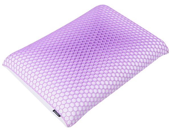 Vankúš na spanie fialový pamäťová pena TPE poťah 55 x 35 cm priedušný chladiaci ortopedický spálňa