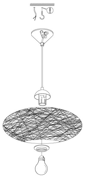 Eglo 93373 - Závesné svietidlo CAMPILO 1xE27/60W/230V