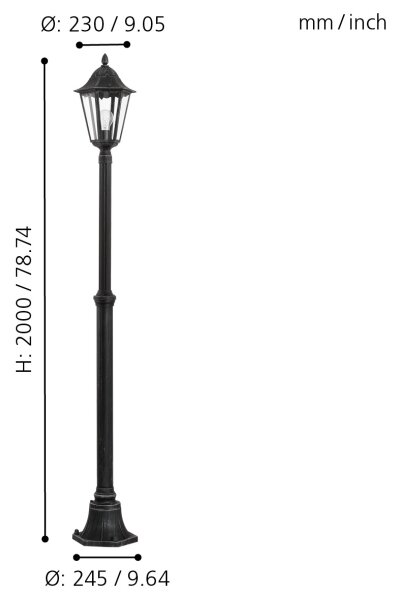 EGLO 93464 - Vonkajšie svietidlo NAVEDO 1xE27/60W IP44