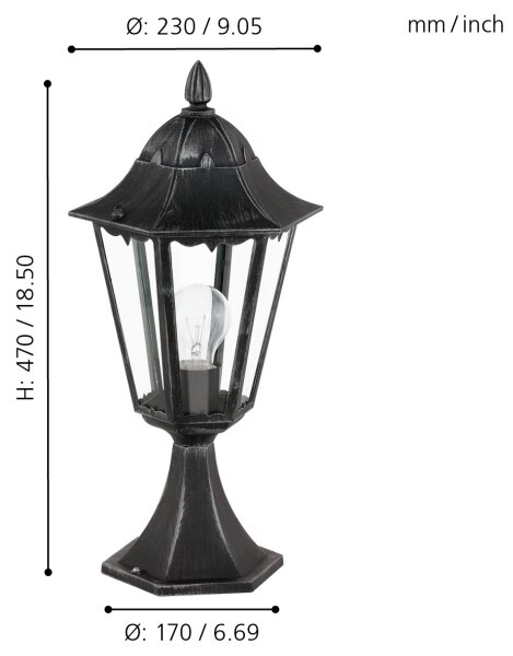 Eglo 93462 - Vonkajšia lampa navedie 1xE27/60W/230V