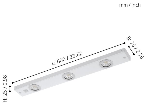 Eglo 93706 - LED bodové svietidlo KOB 3xLED/2,3W/230V
