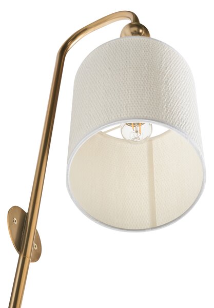 Nástenná lampa mosadzná železo s bielym tienidlom mid-century modern štýl obývačka spálňa