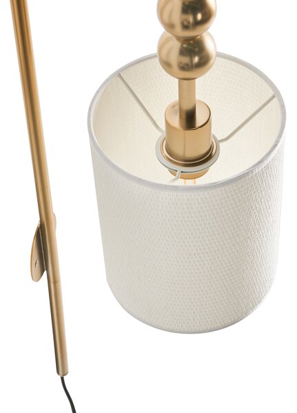 Nástenná lampa mosadzná železo s bielym tienidlom mid-century modern štýl obývačka spálňa