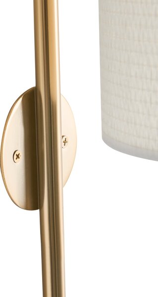 Nástenná lampa mosadzná železo s bielym tienidlom mid-century modern štýl obývačka spálňa