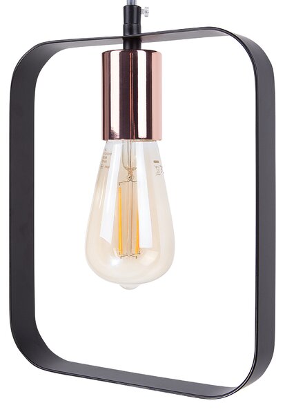 Závesná lampa čierna kov PVC 3 otvorené tienidlá geometrický tvar na strop moderný industriálny štýl osvetlenie obývačka jedáleň