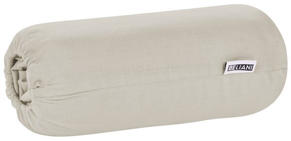 Napínacie prestieradlo sivobéžové bavlnené 90 x 200 cm elastické okraje klasická posteľná plachta textílie do spálne