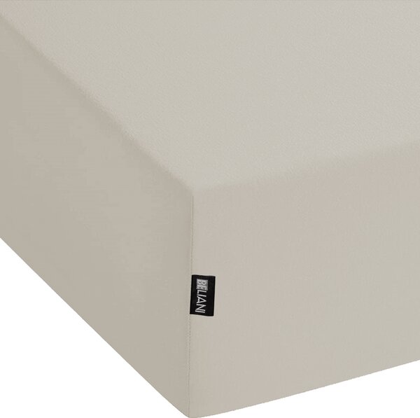 Napínacie prestieradlo sivobéžové bavlnené 90 x 200 cm elastické okraje klasická posteľná plachta textílie do spálne