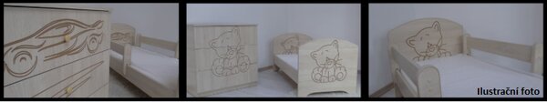 MAXMAX Detská posteľ s výrezom MAČIČKA - ružová 160x80 cm