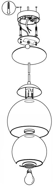 Eglo 94592 - Luster ROCAMAR 1xE27/60W/230V