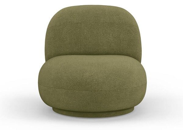 Zelené kreslo z textílie buklé Chuck – Micadoni Home