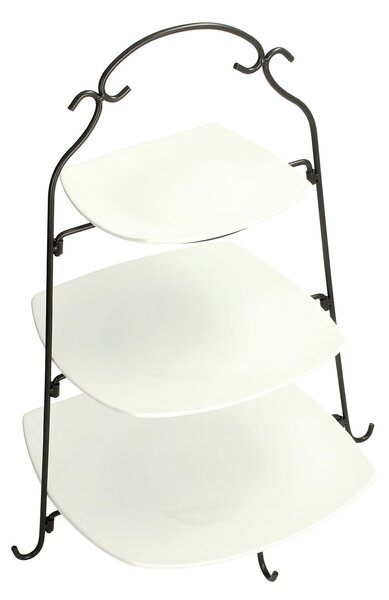Trojposchodový servírovací podnos Marion White 48 cm