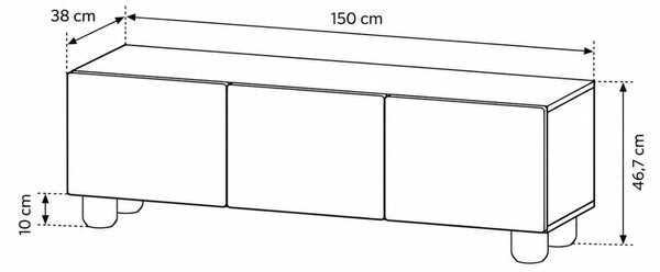 TV STOLÍK TORINO DUB VICENZA 150 CM