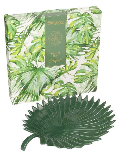 Servírovací podnos Jungle Leaves 35 cm zelený