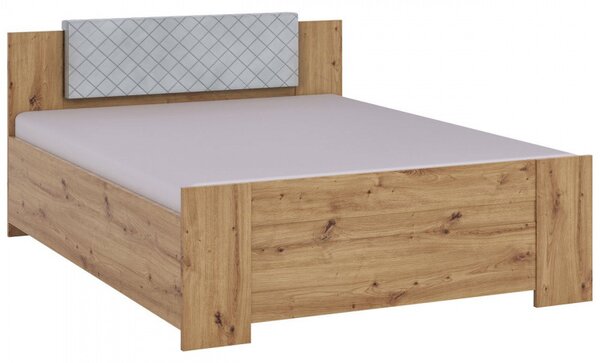 Manželská posteľ 160x200 CORTLAND 1 - dub artisan / biela ekokoža