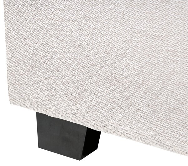 Posteľ svetlobéžová látkové čalúnenie polyester 140 x 200 cm čalúnené čelo lamelový rošt moderný štýl spálňa