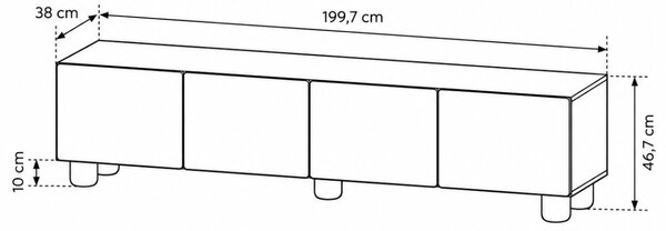 TV STOLÍK TORINO DUB VICENZA 200 CM