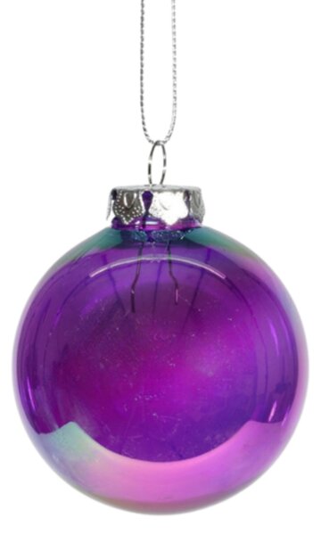 Sklenená vianočná ozdoba FAIRY PURPLE 10 cm, fialová
