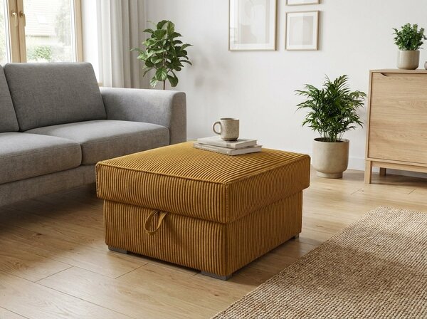 Taburet SMART COSARO XL s úložným priestorom 71x71 cm, horčicový