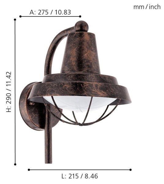Eglo 94838 - LED Vonkajšie svietidlo COLINDRES 1xE27/8,5W/230V IP44