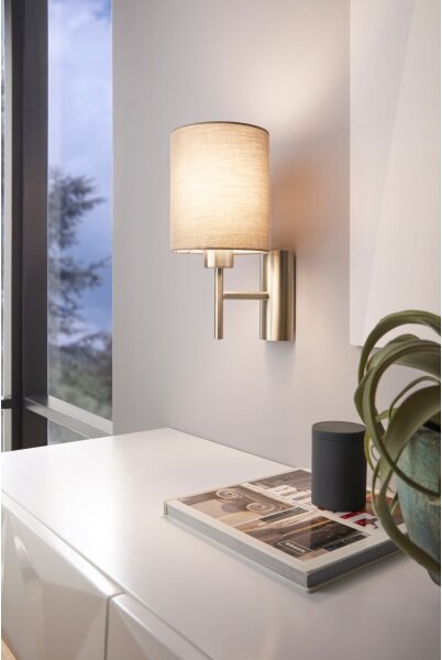Eglo 94925 - Nástenné svietidlo PASTERI 1xE27/60W/230V taupe