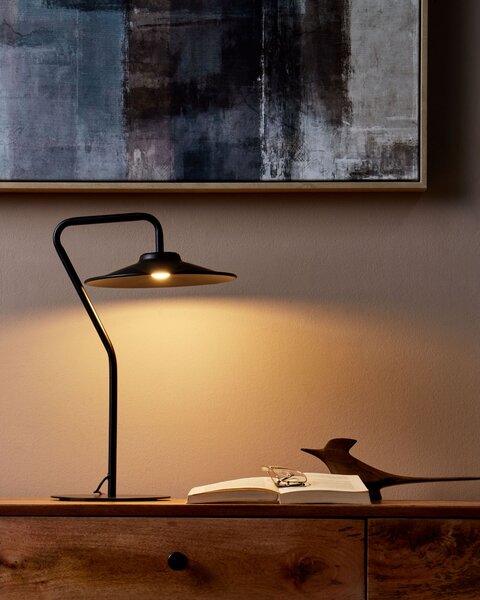 Stolná LED lampa čierna 41 cm teplé svetlo obývacia izba spálňa kancelária pracovňa moderné osvetlenie